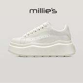 简约百搭运动休闲鞋 MILLIE 系带时尚 女鞋 妙丽圆头厚底中帮鞋