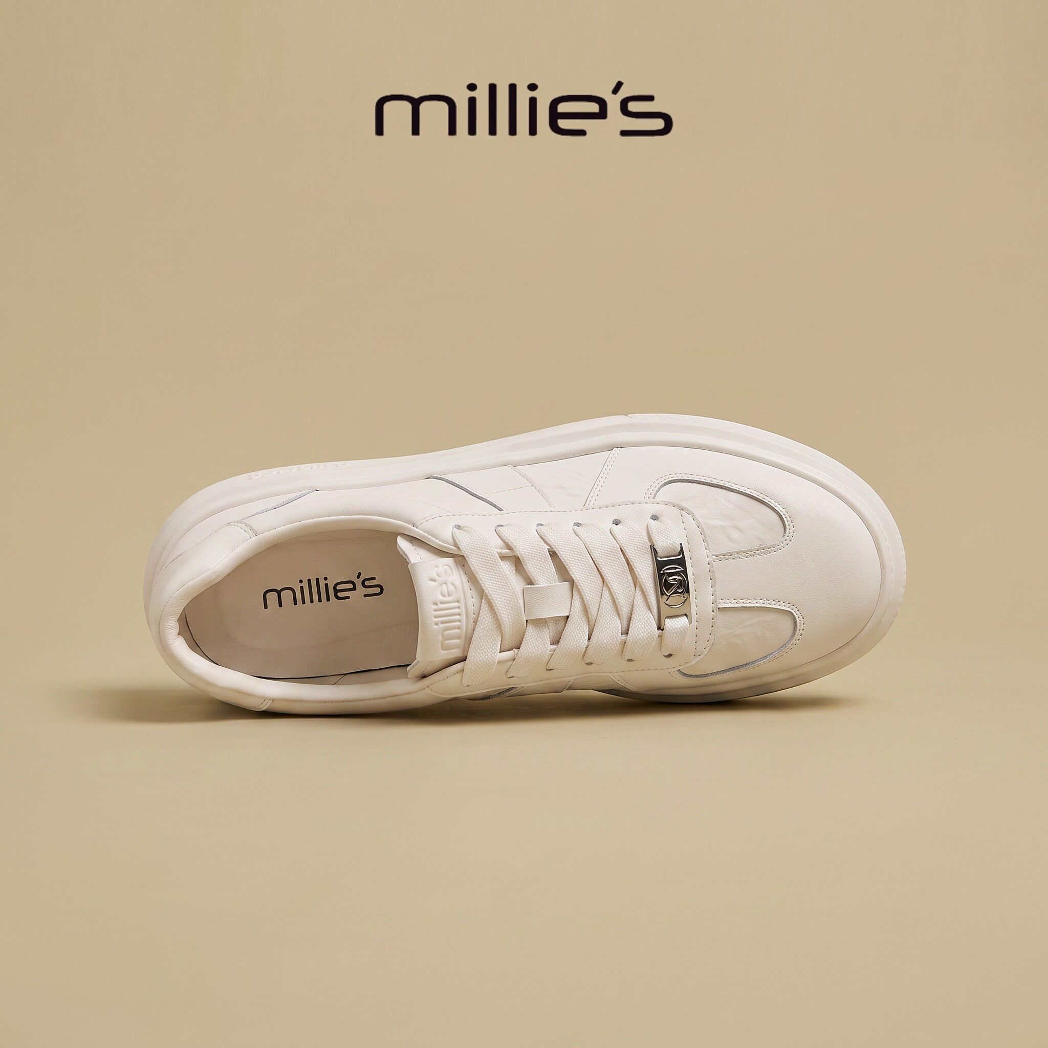 MILLIE'S/妙丽真皮厚底老爹鞋