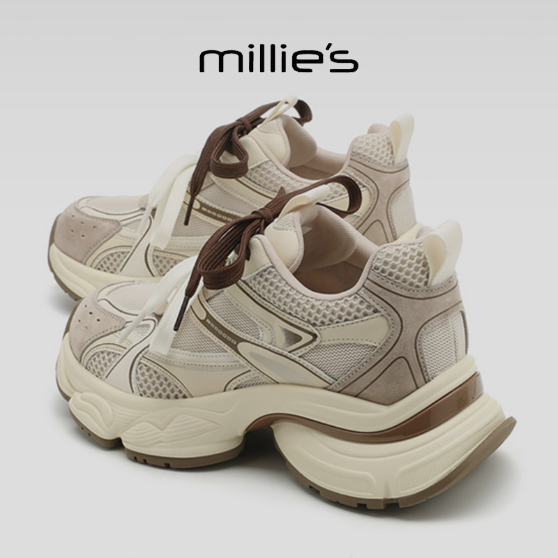 MILLIE'S/妙丽真皮厚底老爹鞋