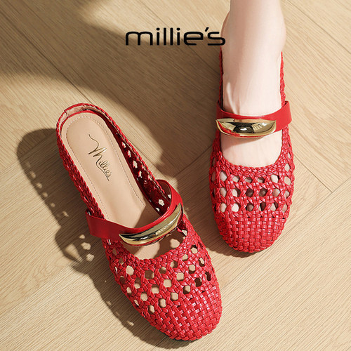 MILLIE'S/妙丽法式复古凉拖鞋