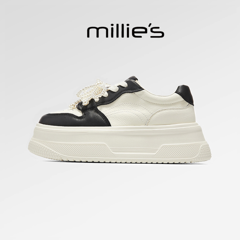 顺丰包邮撞色珍珠绑带小个子增高