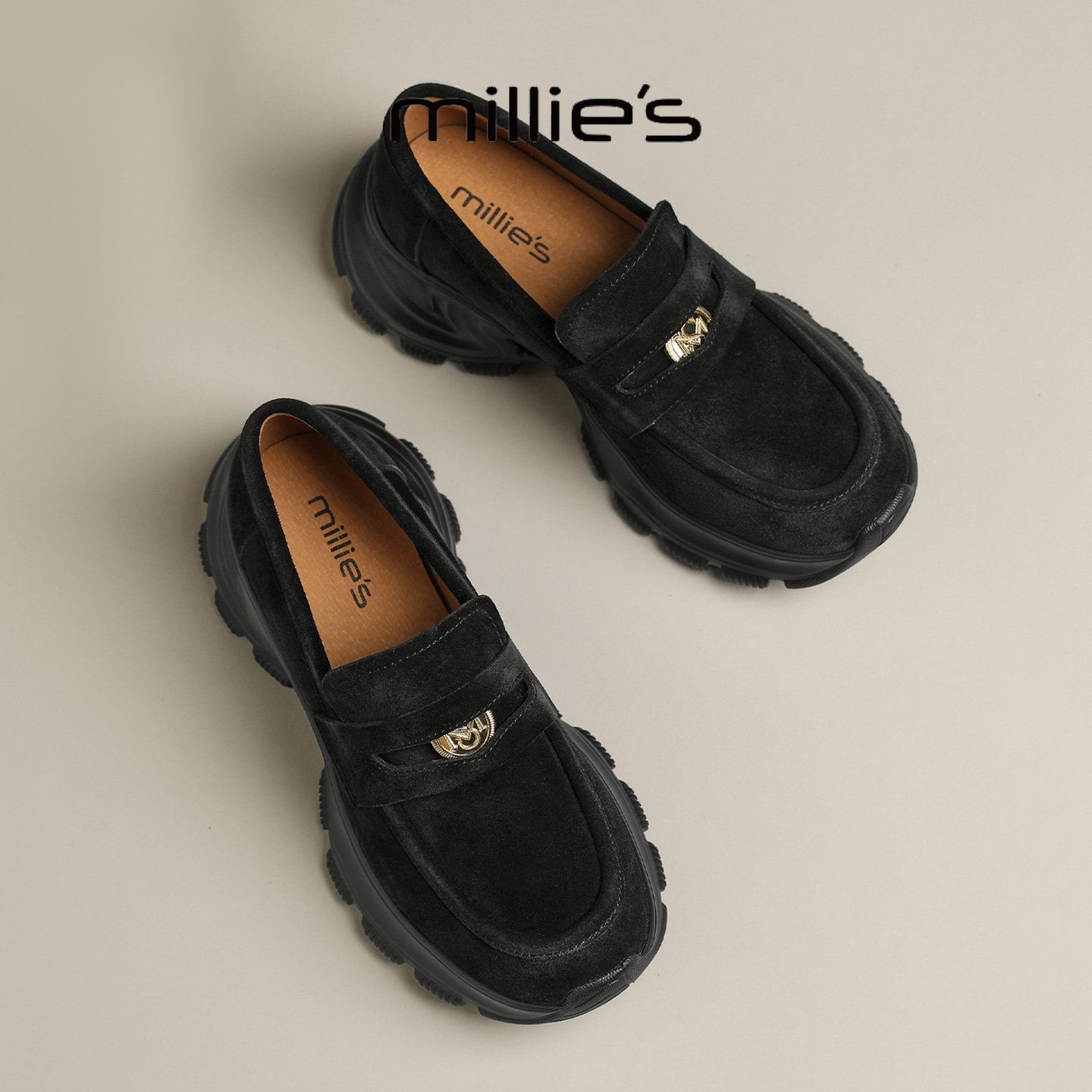 MILLIE'S/妙丽真皮德训鞋