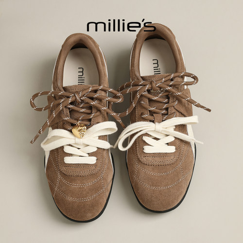 MILLIE'S/妙丽真皮平跟休闲鞋
