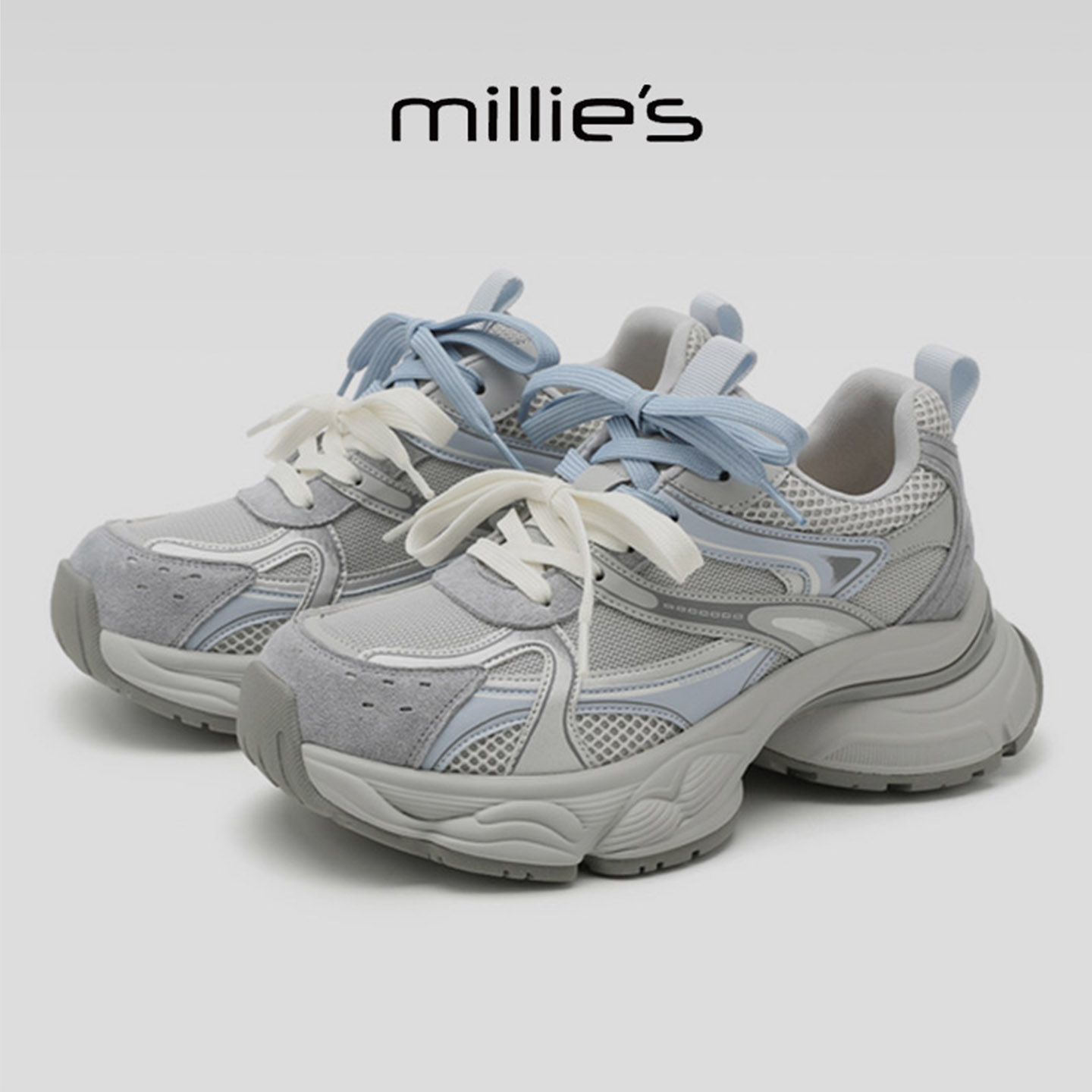 MILLIE'S/妙丽真皮厚底老爹鞋