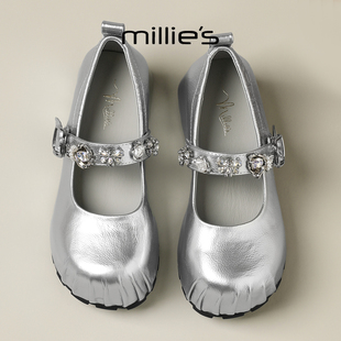 水钻装 妙丽2026潮流爆款 饰厚底单鞋 新款 MILLIE 气质优雅女鞋