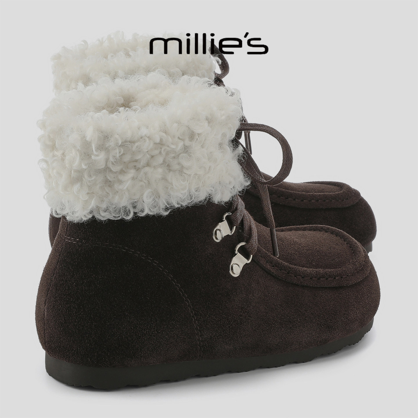 MILLIE'S/妙丽2026冬季新款加绒加厚保暖雪地靴巨好看毛毛靴棉靴