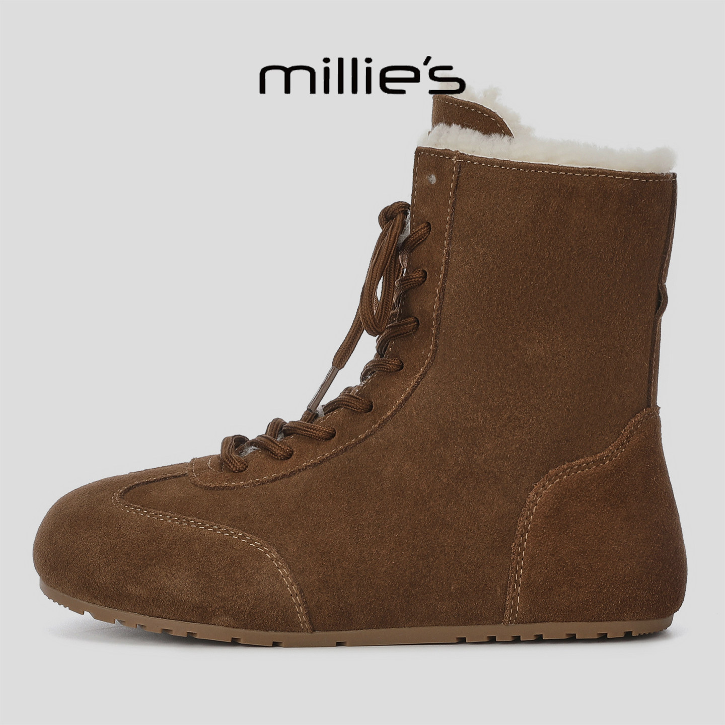 MILLIE'S/妙丽2025新款加绒保暖短靴内增高雪地靴东北保暖大棉靴,女鞋,时尚雪地靴,淘宝优惠券,粉丝福利购,淘宝优惠卷