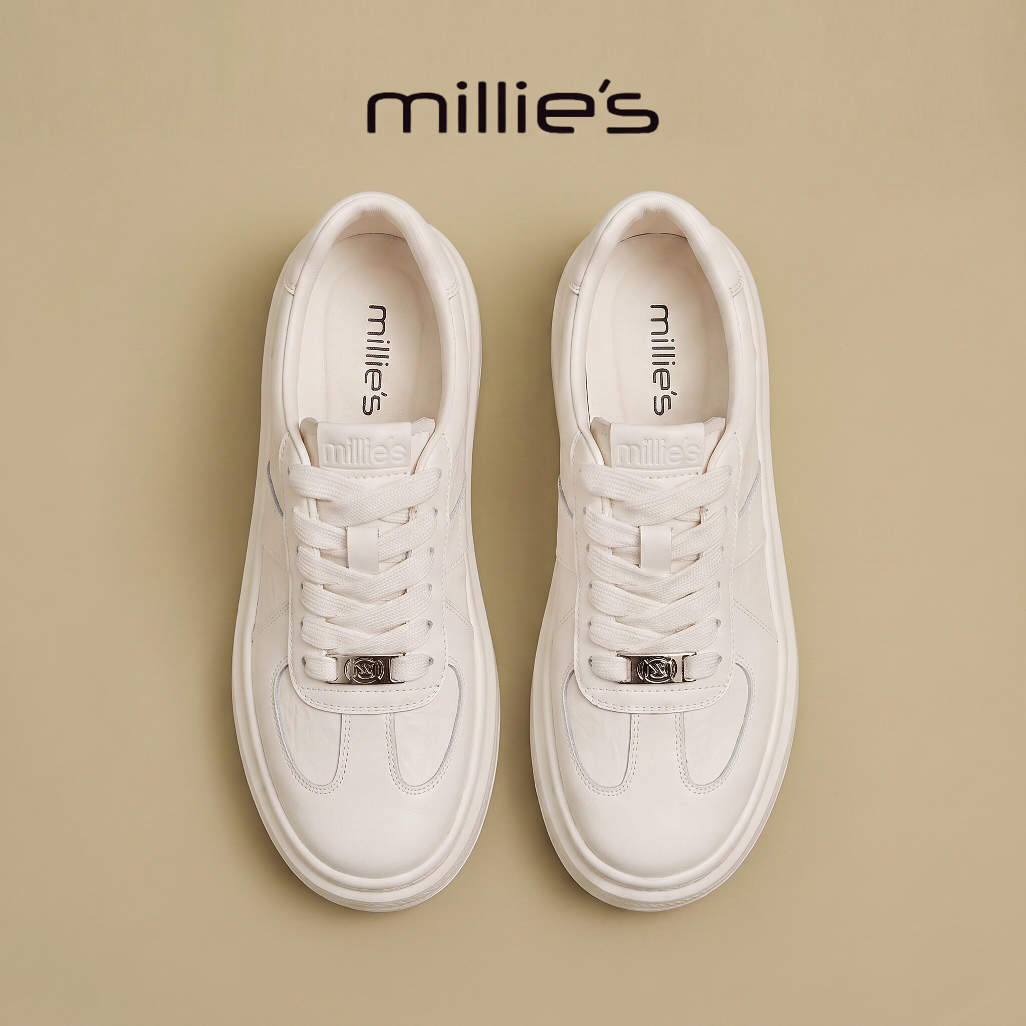 MILLIE'S/妙丽真皮厚底老爹鞋