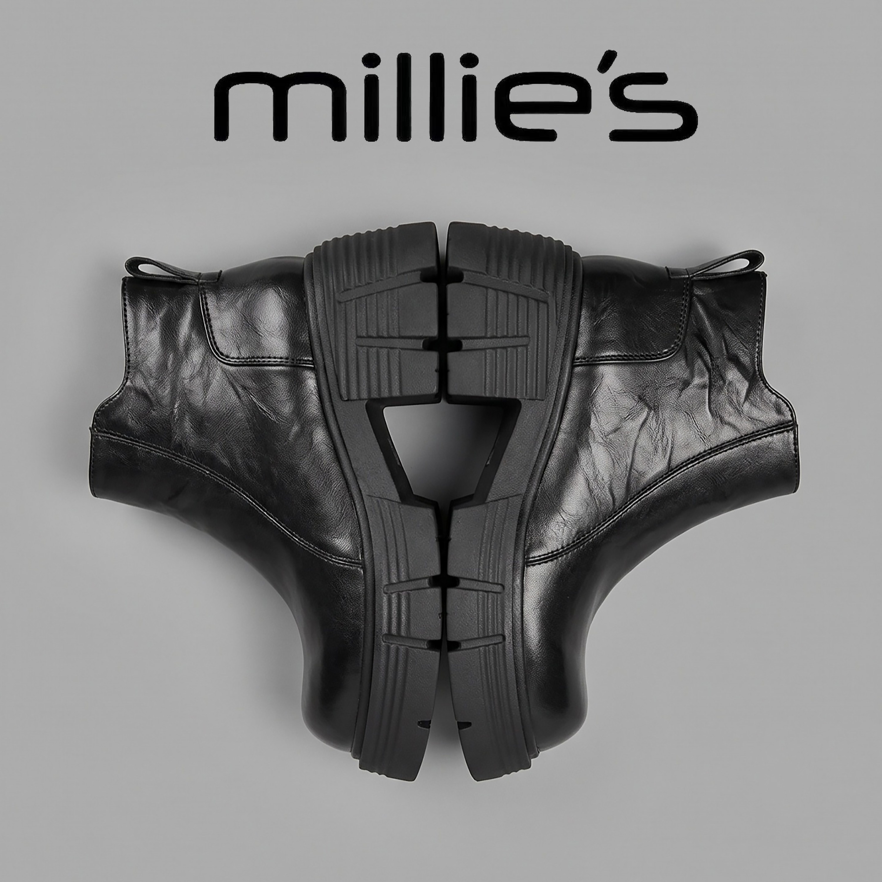 MILLIE'S/妙丽真皮厚底马丁靴