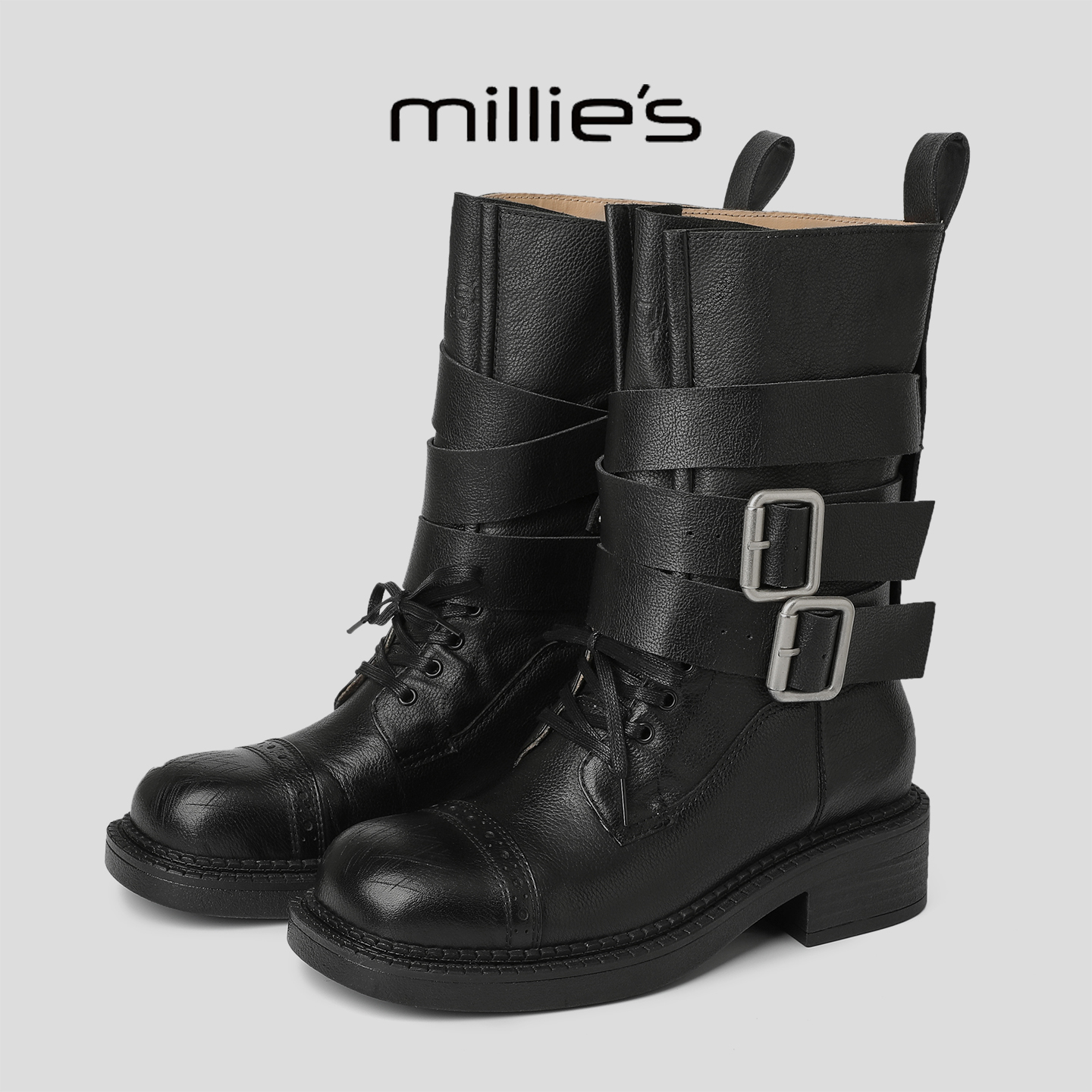 MILLIE'S/妙丽复古英伦风休闲靴