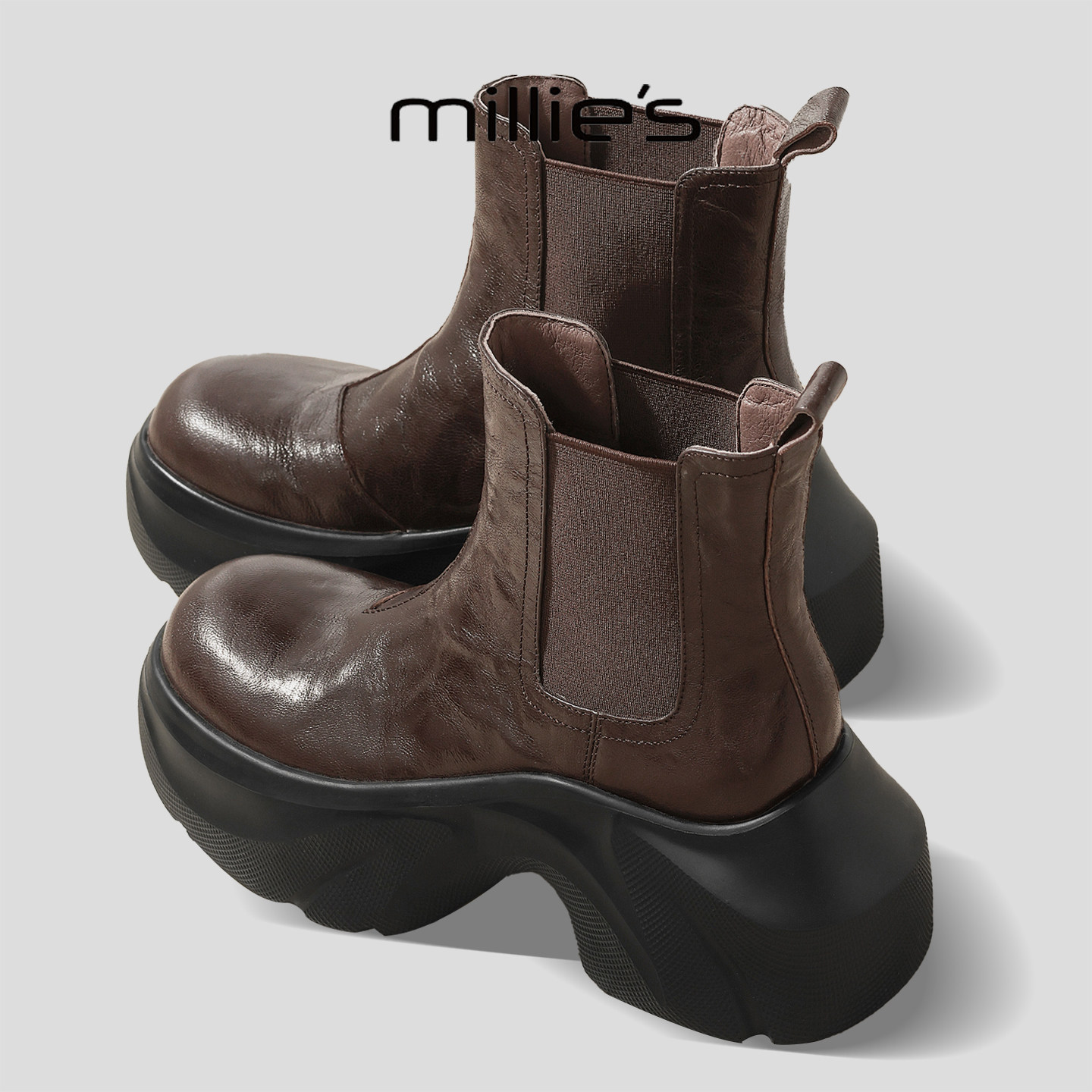 MILLIE'S/妙丽2026新款时尚百搭厚底保暖中筒靴欧美风休闲舒适Q