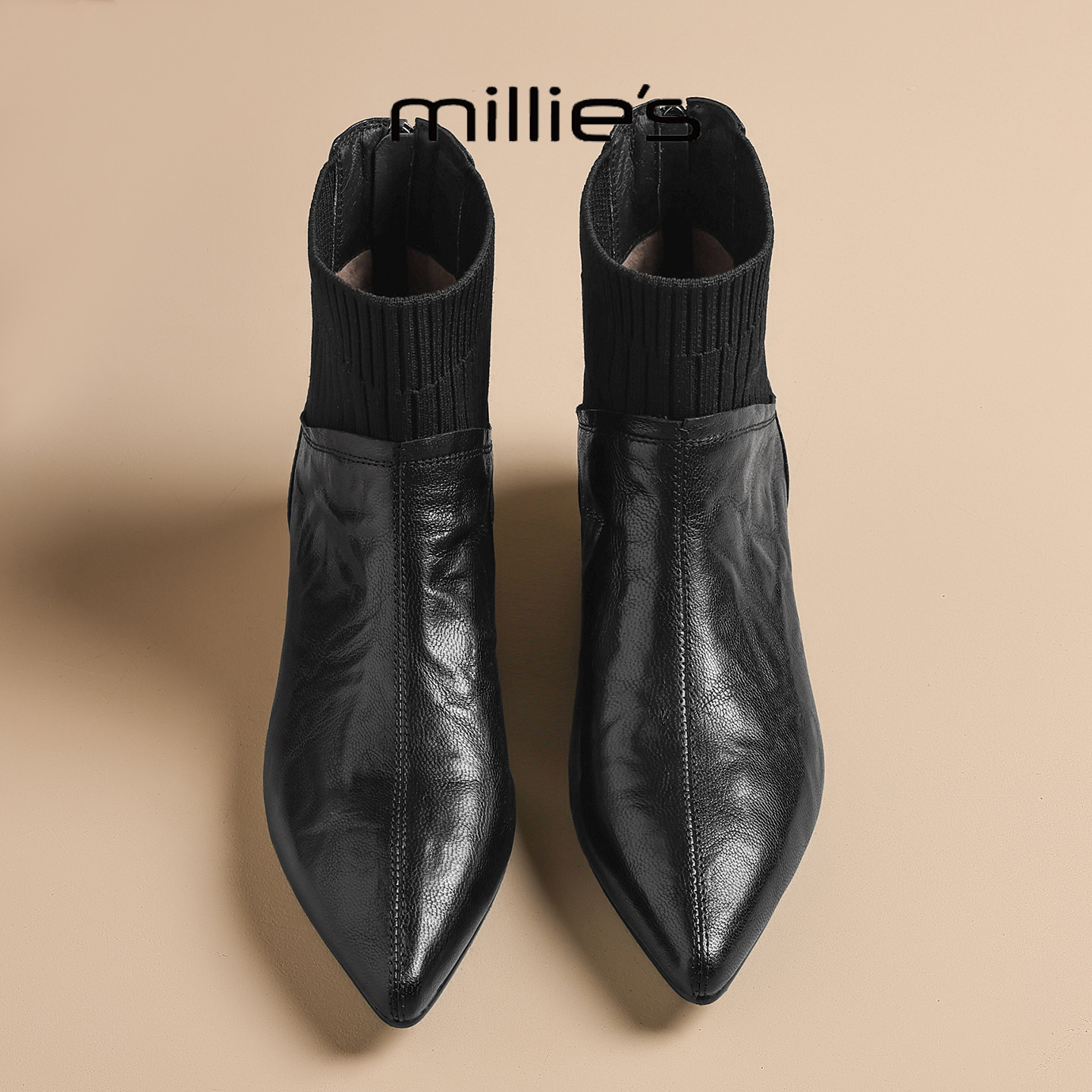 MILLIE'S/妙丽真皮切尔西靴