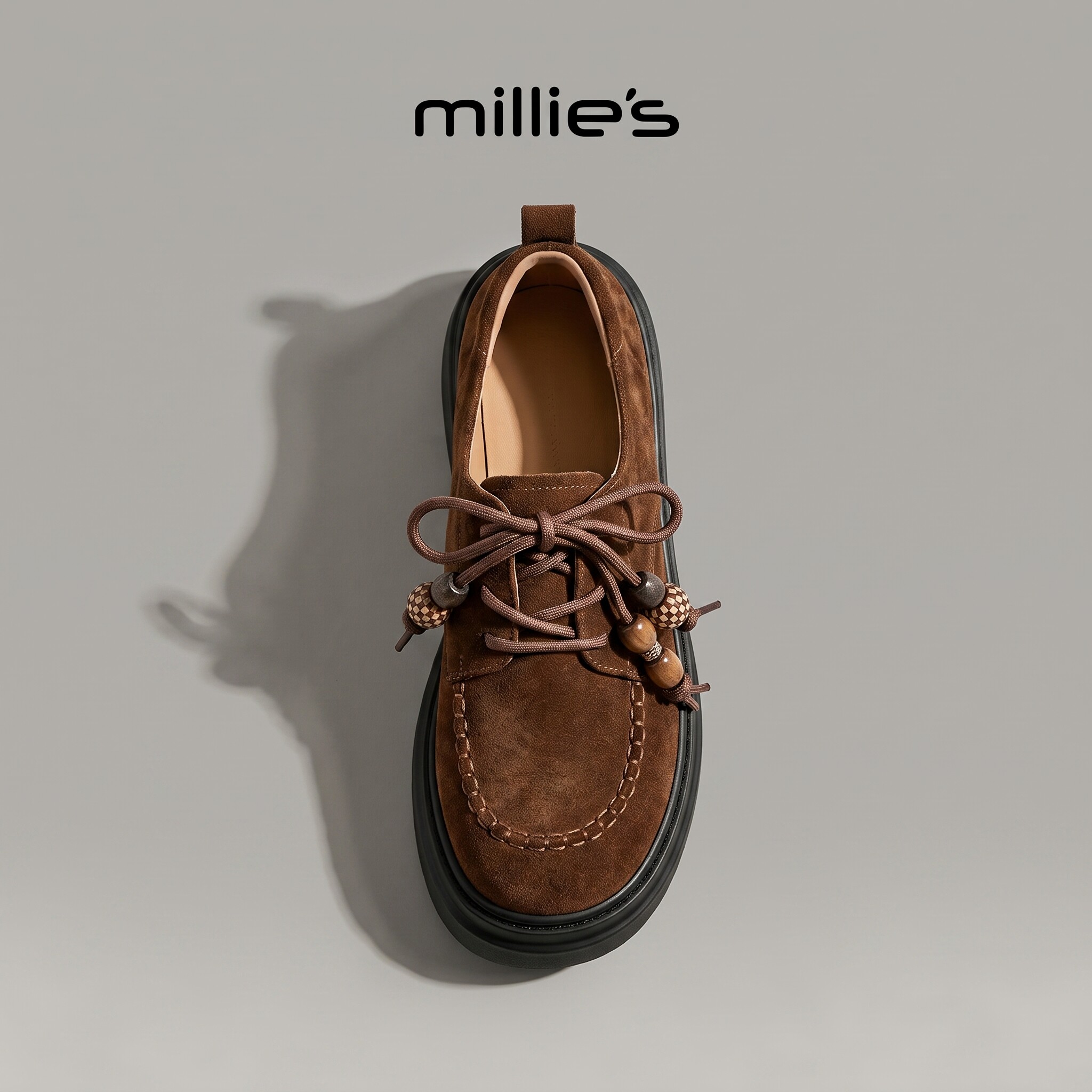 MILLIE'S/妙丽真皮德训鞋