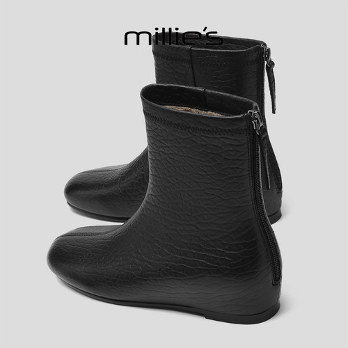 MILLIE'S/妙丽真皮厚底时装靴