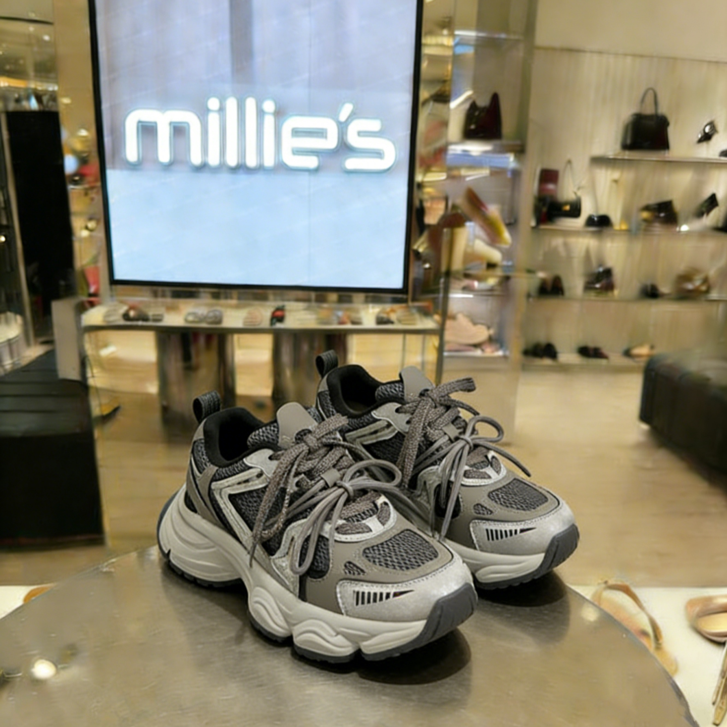 MILLIE'S/妙丽真皮厚底老爹鞋
