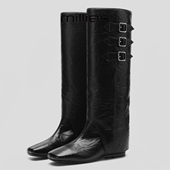 MILLIE 靴 显瘦加绒保暖长筒靴方头内增高显瘦时装 妙丽2025新款