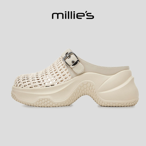 MILLIE'S/妙丽真皮厚底休闲鞋