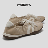 女百搭软底休闲鞋 妙丽2026春季 拼接复古德训鞋 潮流爆款 MILLIE