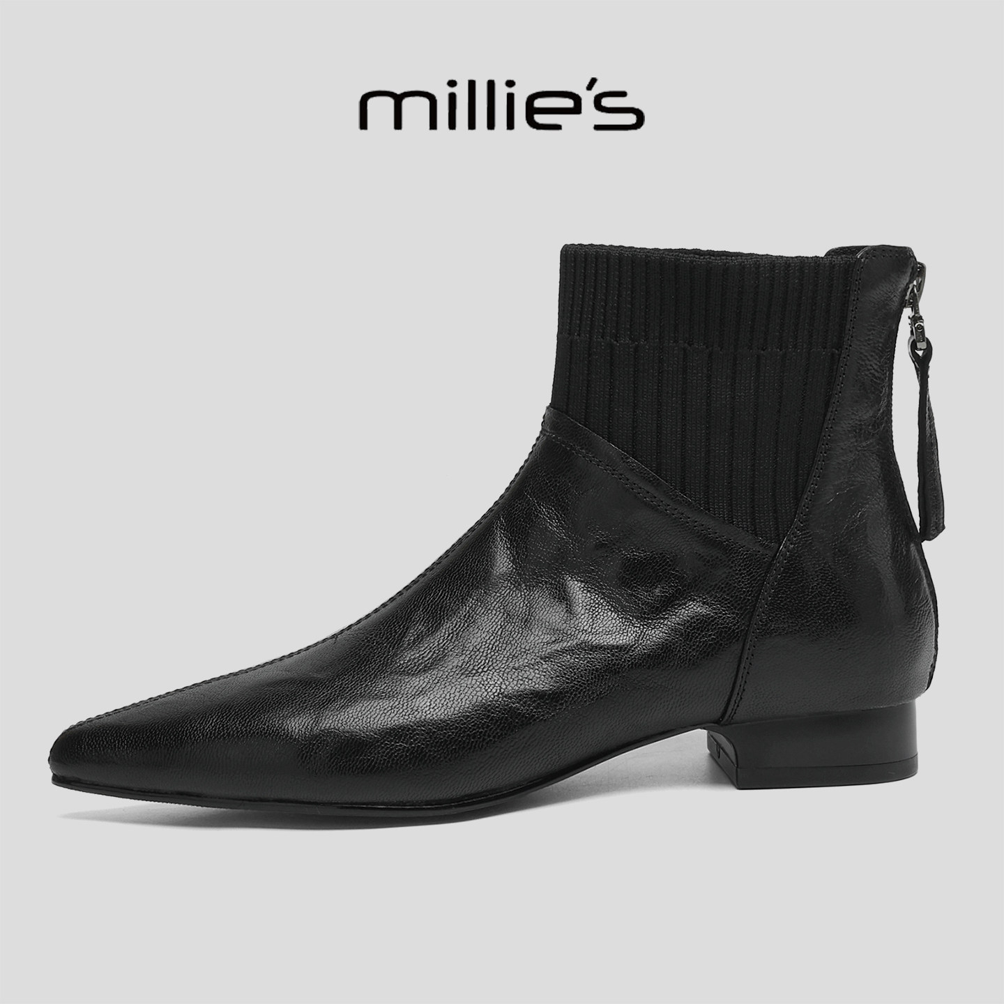 MILLIE'S/妙丽真皮切尔西靴