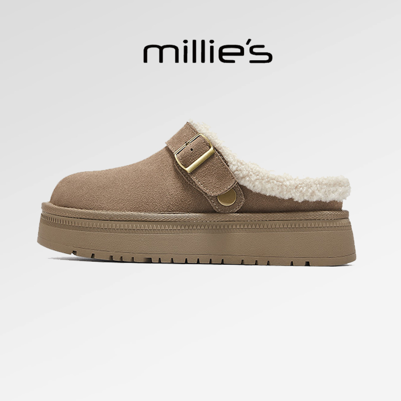 顺丰包邮毛毛拖鞋勃肯鞋松糕厚底