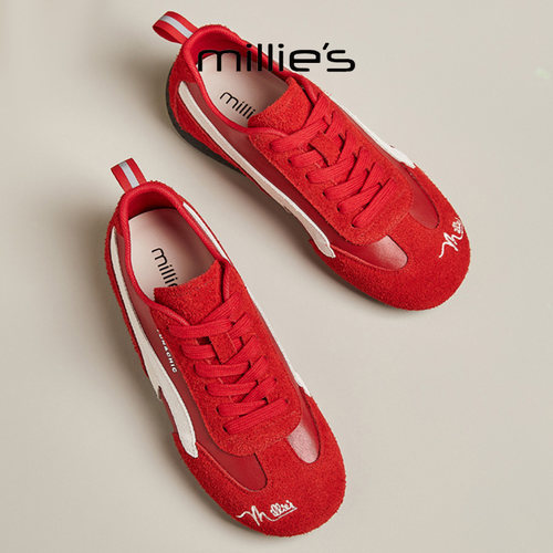 MILLIE'S/妙丽真皮德训鞋女