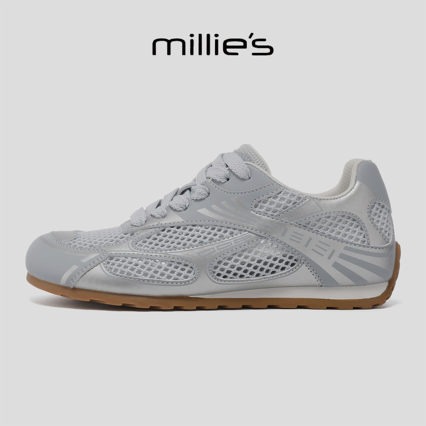 MILLIE'S/妙丽夏季网面透气德训鞋女百搭休闲运动鞋舒适不累脚