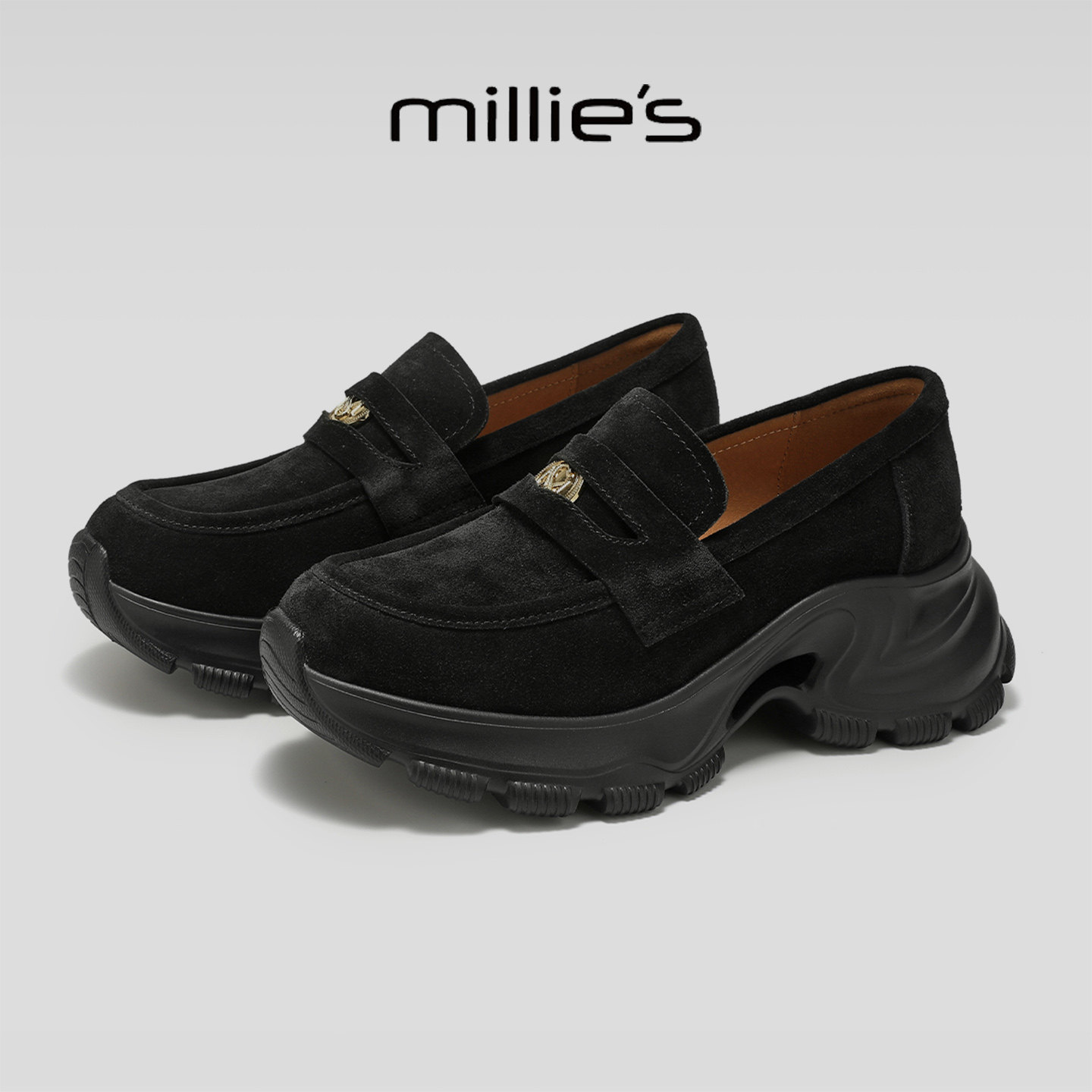 MILLIE'S/妙丽2025新款经典通勤德训鞋时尚百搭休闲平底舒适女鞋,女鞋,德训鞋,淘宝优惠券,粉丝福利购,淘宝优惠卷