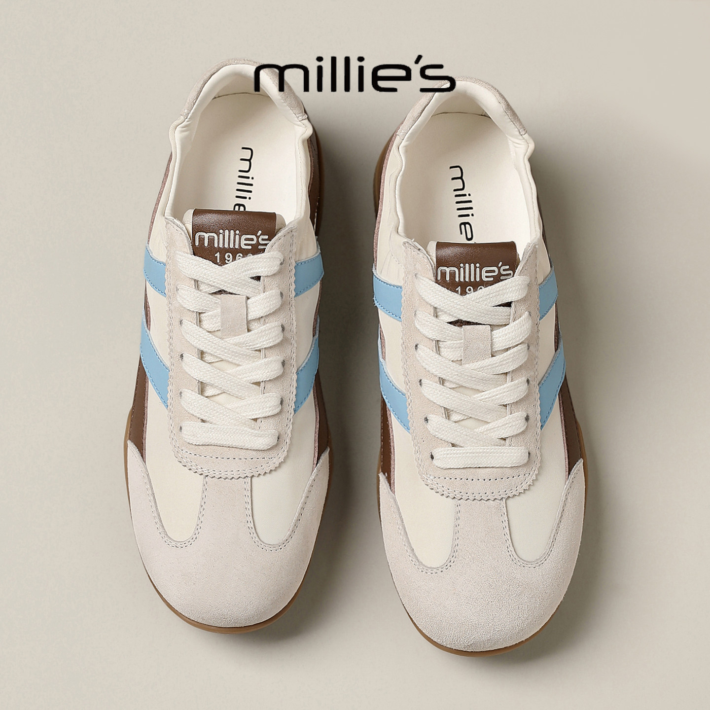 MILLIE'S/妙丽2025新款潮流巨好看拼色复古鞋子舒适百搭平底女鞋,女鞋,勃肯鞋/软木鞋,淘宝优惠券,粉丝福利购,淘宝优惠卷