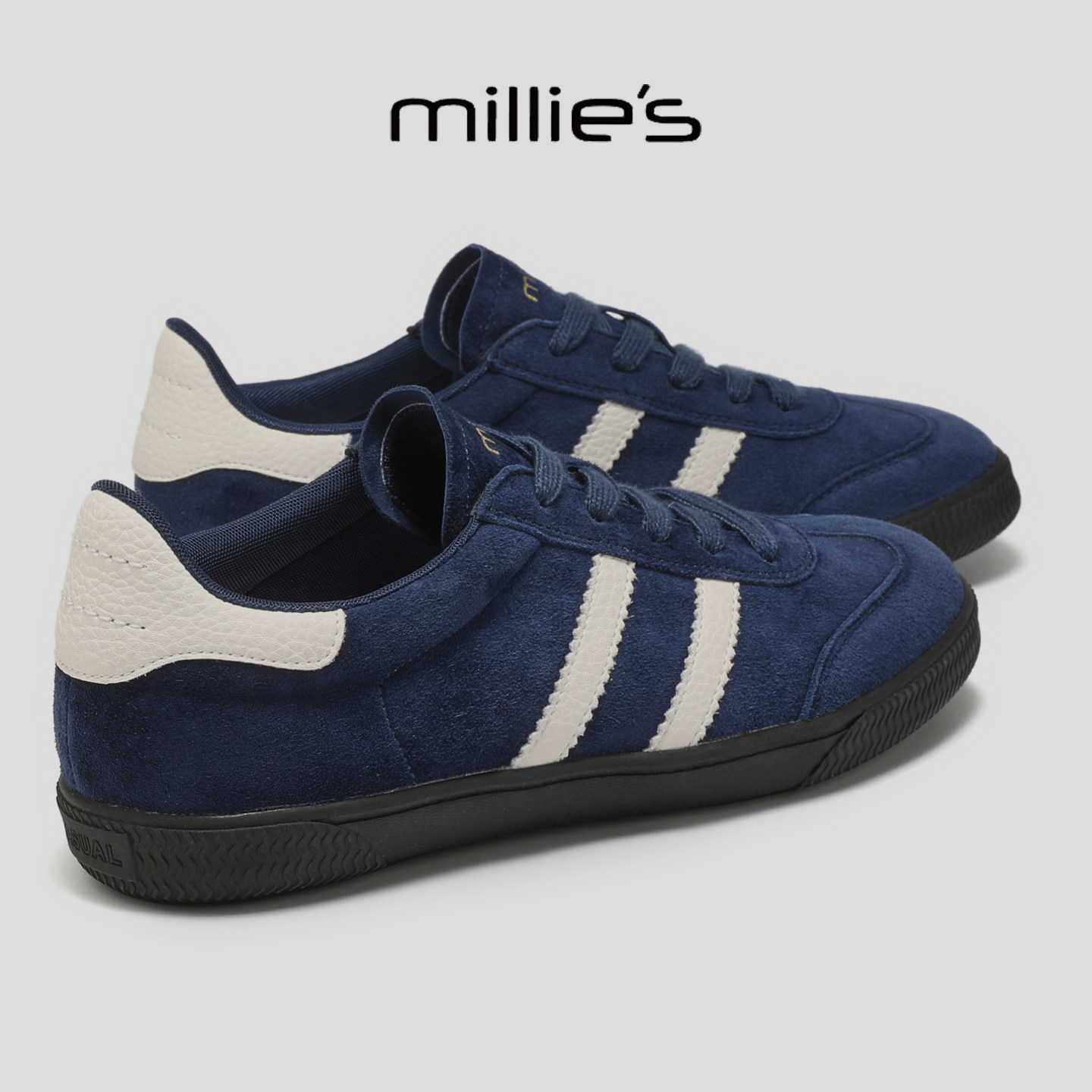 MILLIE'S/妙丽复古德训鞋女平底百搭休闲运动鞋舒适不累脚健步鞋