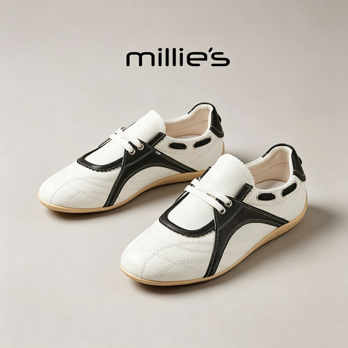 MILLIE'S/妙丽真皮复古风单鞋