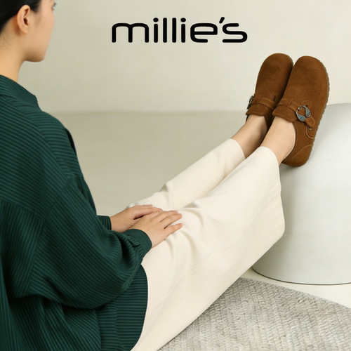 MILLIE'S/妙丽真皮厚底休闲鞋