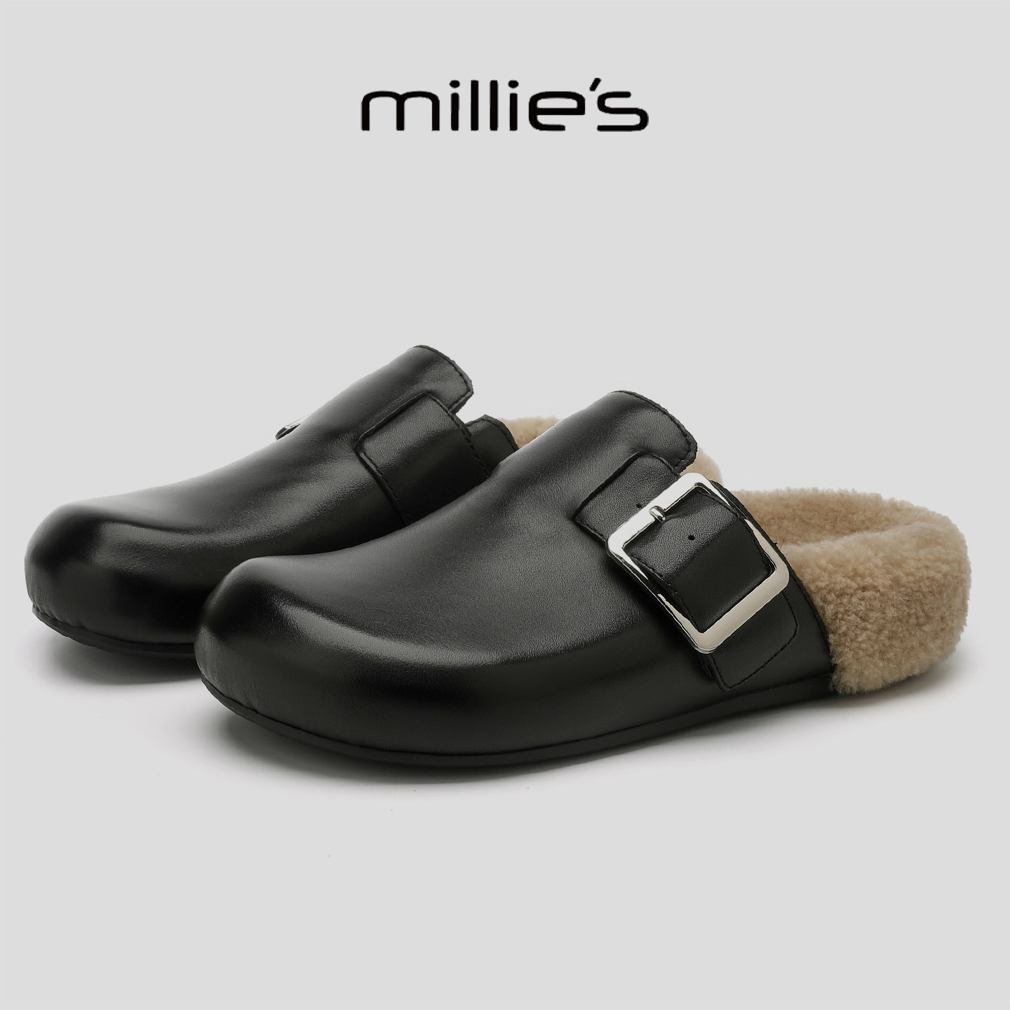 MILLIE'S/妙丽2025新款加绒保暖户外拖鞋时尚休闲鞋勃肯半包女鞋,女鞋,时尚休闲鞋,淘宝优惠券,粉丝福利购,淘宝优惠卷