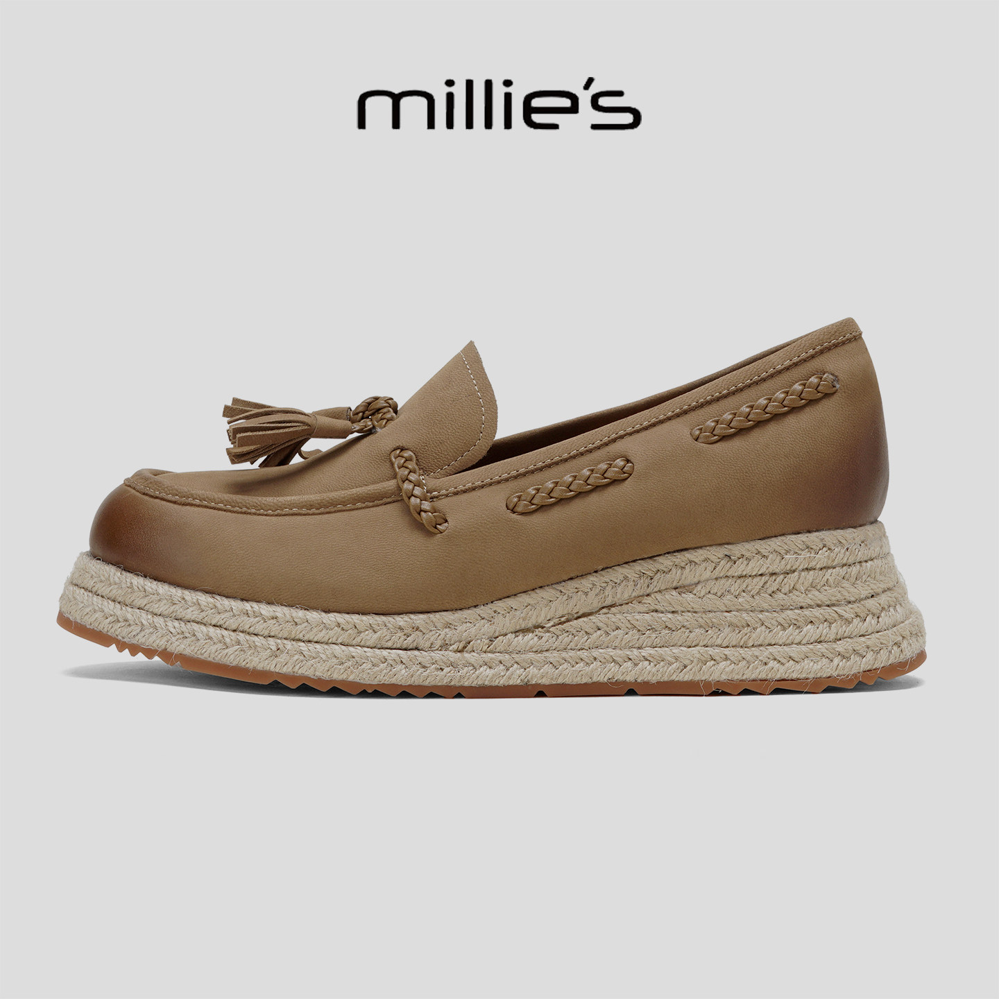 MILLIE'S/妙丽2025新款复古勃肯鞋女平底百搭休闲鞋日常通勤单鞋,女鞋,勃肯鞋/软木鞋,淘宝优惠券,粉丝福利购,淘宝优惠卷