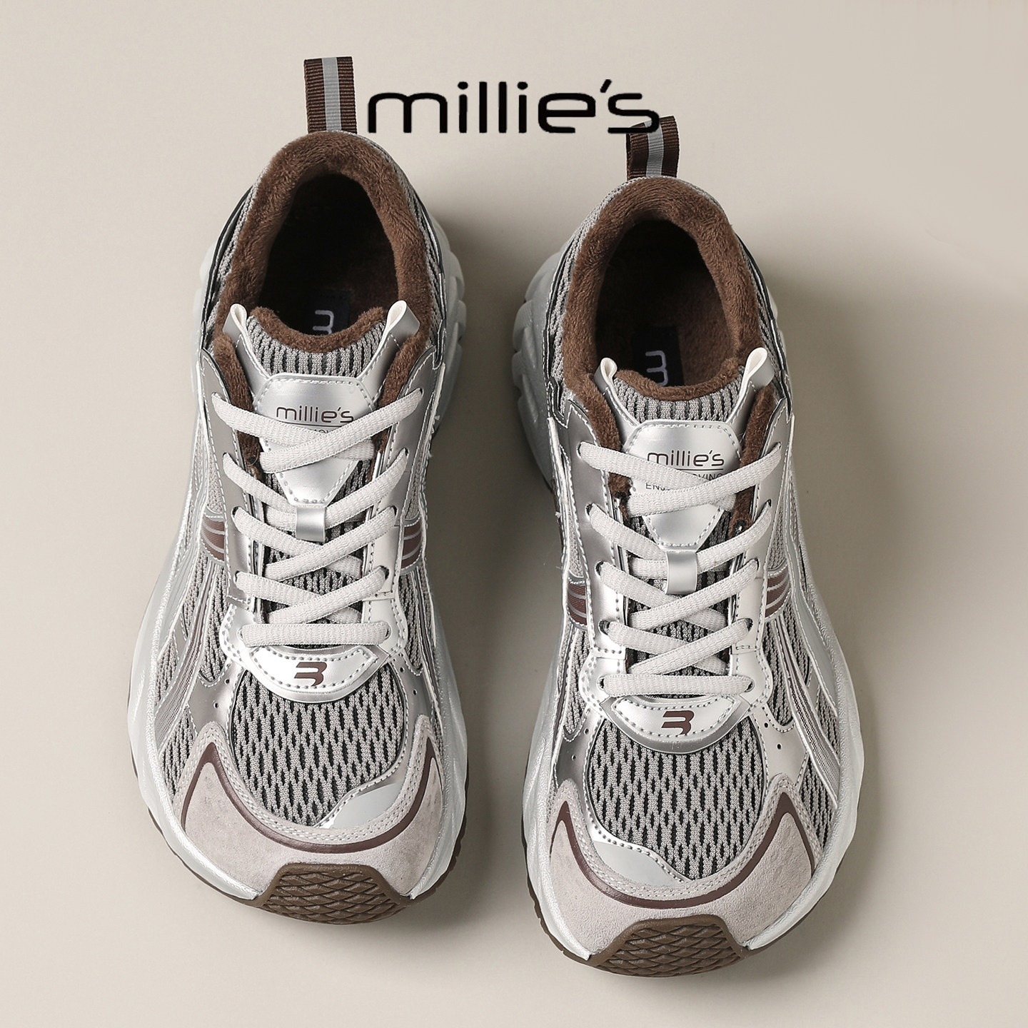 MILLIE'S/妙丽2025新款巨好看德训鞋加绒保暖厚底复古休闲鞋,女鞋,德训鞋,淘宝优惠券,粉丝福利购,淘宝优惠卷