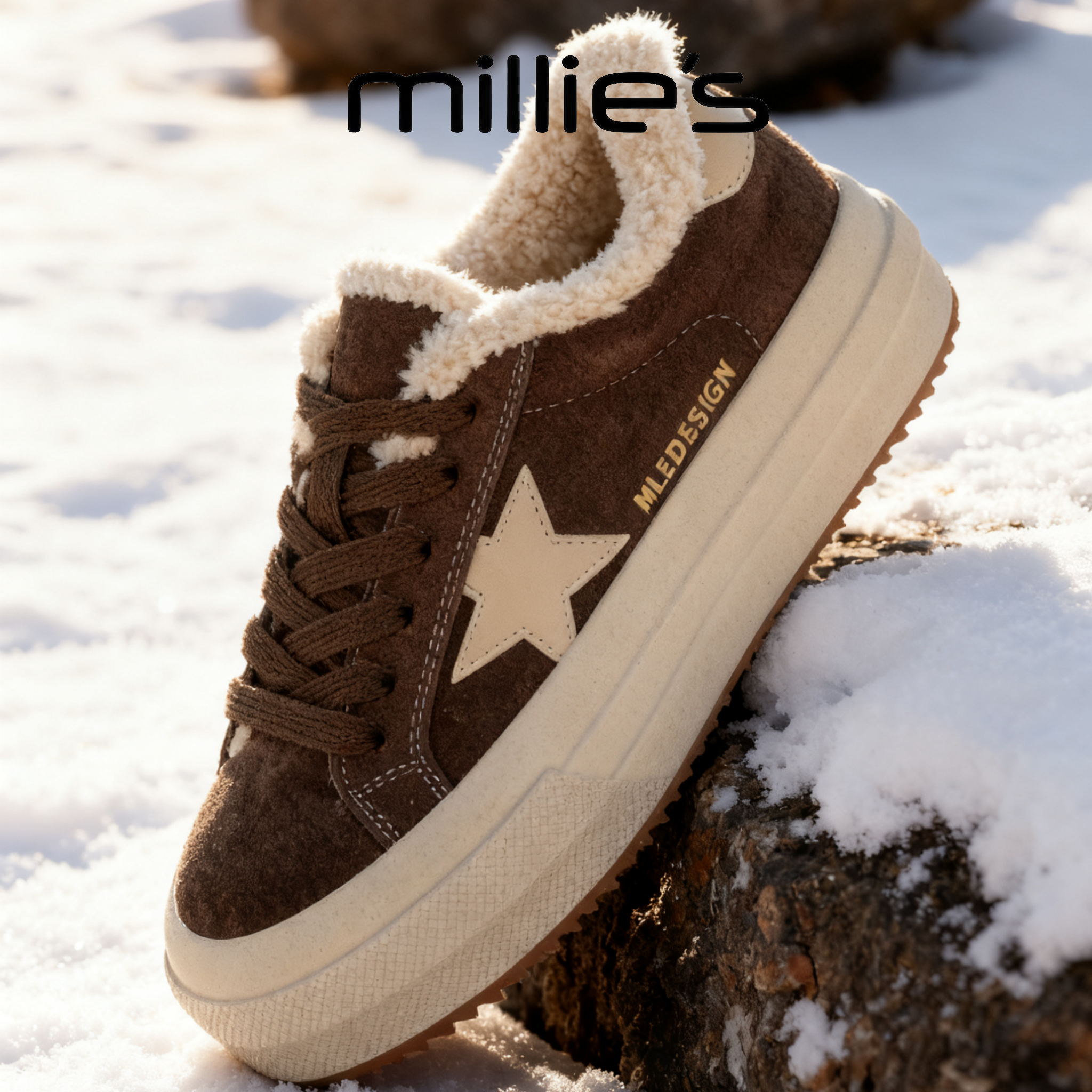 顺丰包邮妙丽加绒保暖厚底板鞋