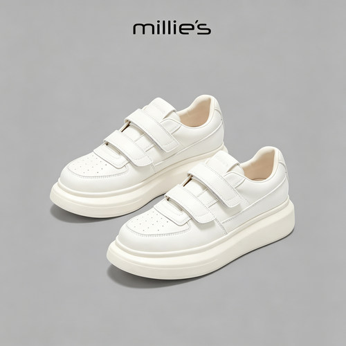 MILLIE'S/妙丽魔术贴小白鞋