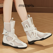 百搭休闲鞋 MILLIE 女舒适透气户外靴 新款 时尚 妙丽2025夏季