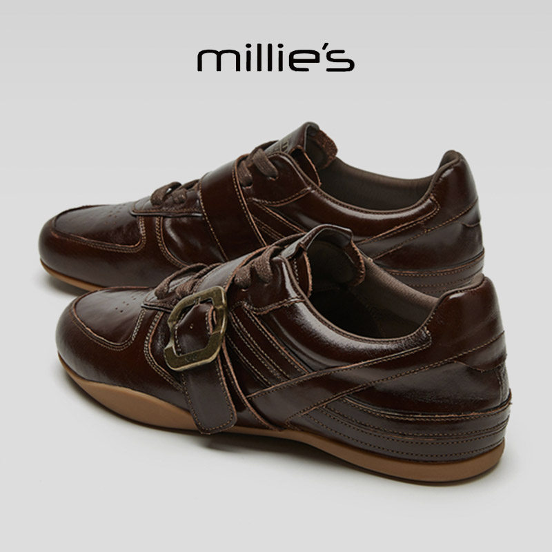 MILLIE'S/妙丽2025新款复古德训鞋女平底休闲鞋板鞋女鞋阿甘鞋,女鞋,时尚休闲鞋,淘宝优惠券,粉丝福利购,淘宝优惠卷