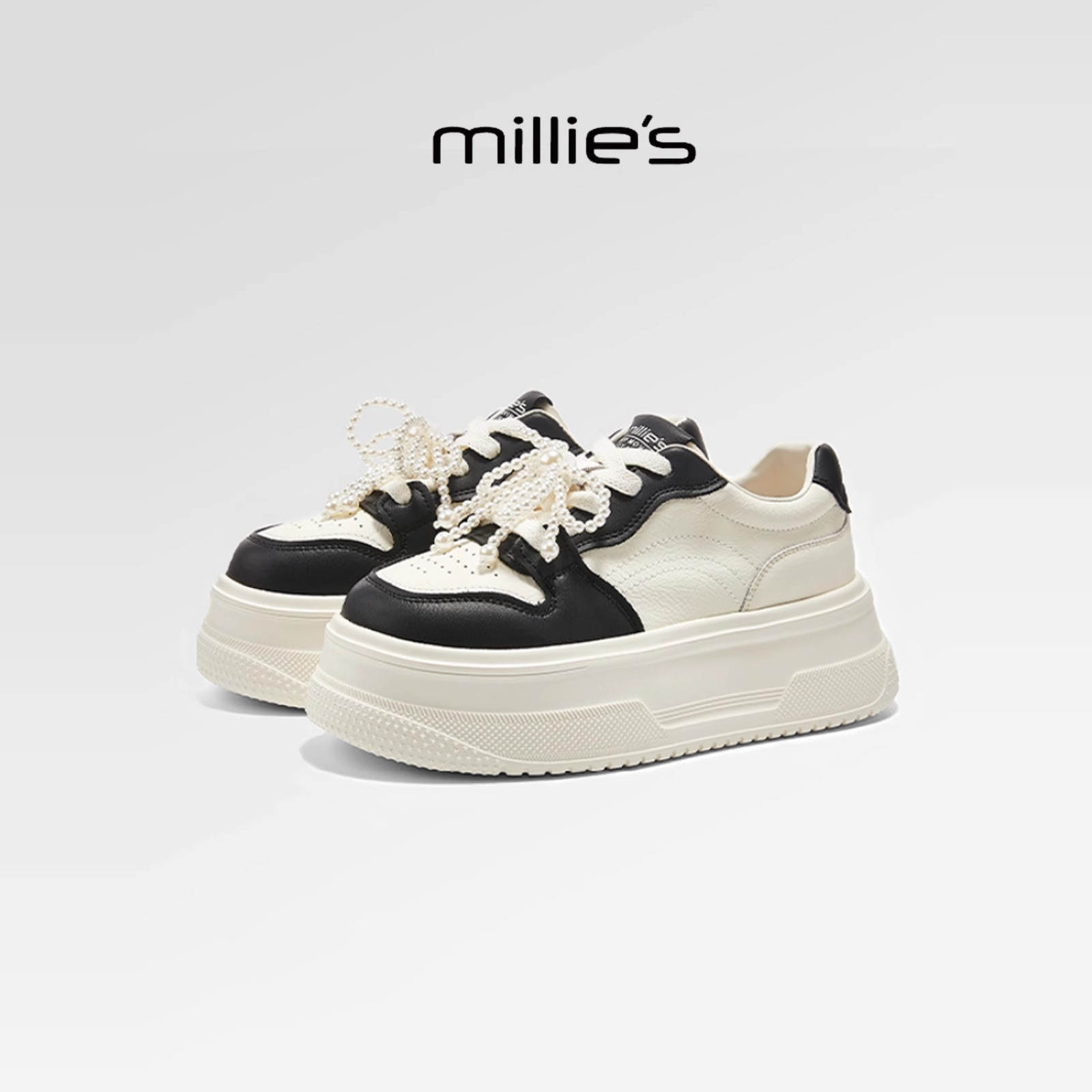 顺丰包邮撞色珍珠绑带小个子增高