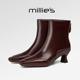 妙丽高跟轻奢时髦知性风软底增高真皮面料女短靴秋冬季 MILLIE
