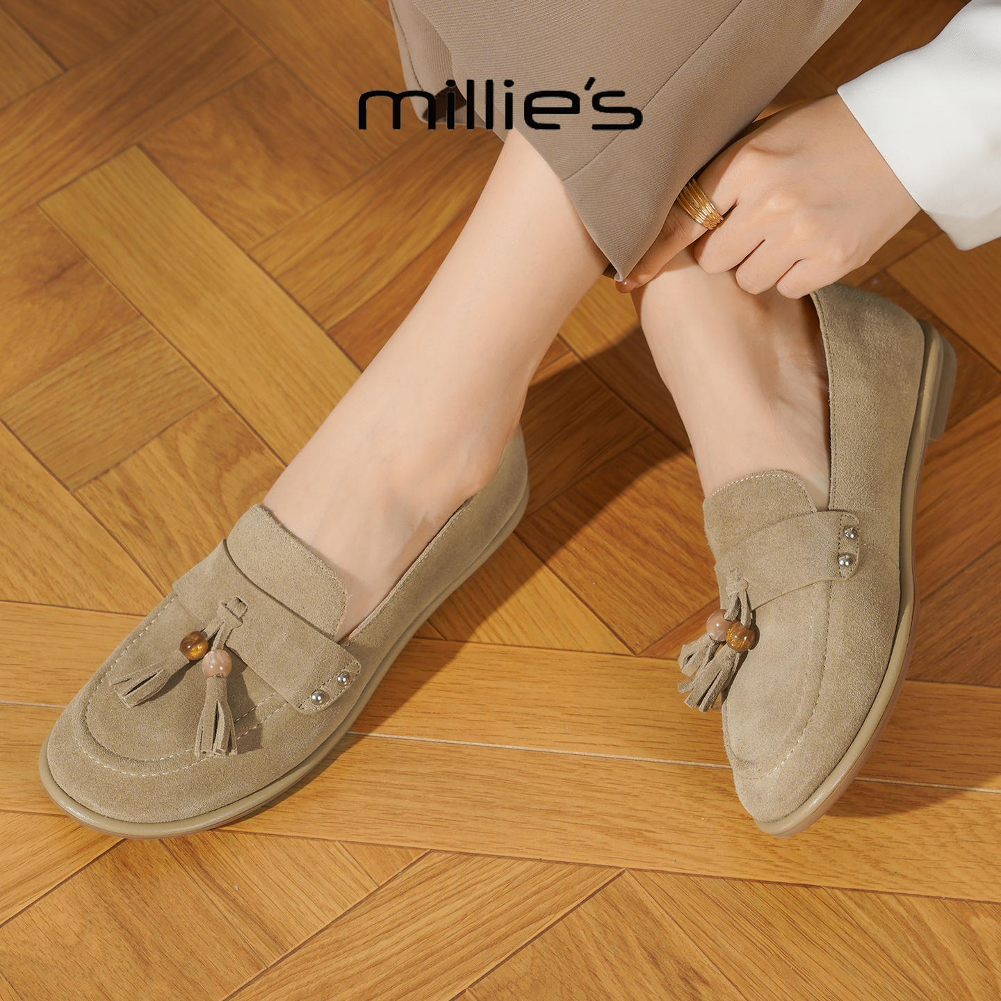 MILLIE'S/妙丽真皮单鞋