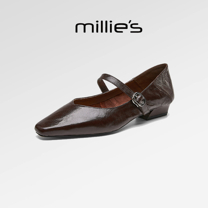 顺丰包邮羊皮复古简约通勤单鞋