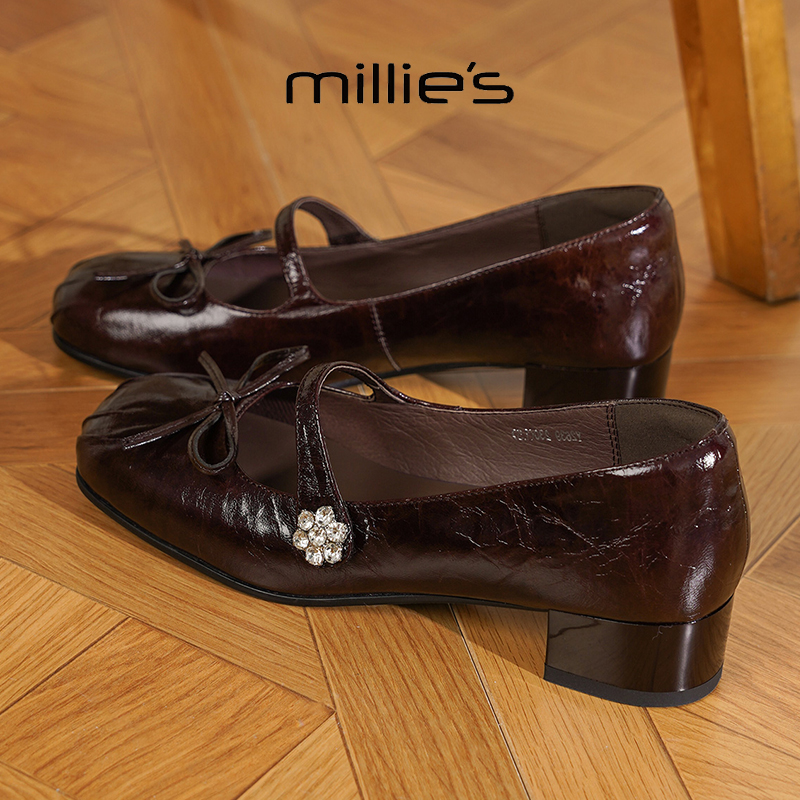 MILLIE'S/妙丽法式复古玛丽珍鞋