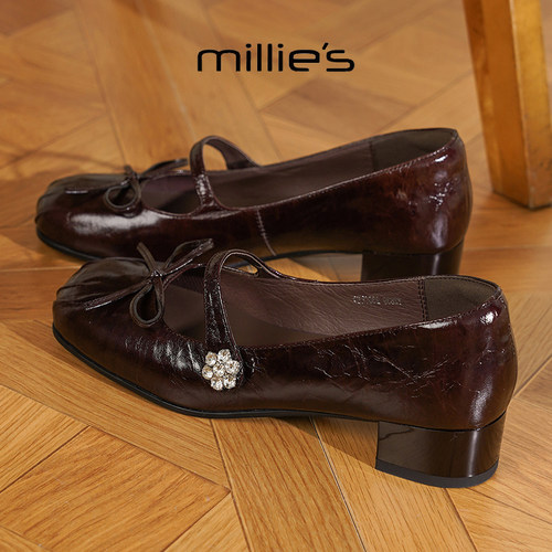 MILLIE'S/妙丽法式复古玛丽珍鞋