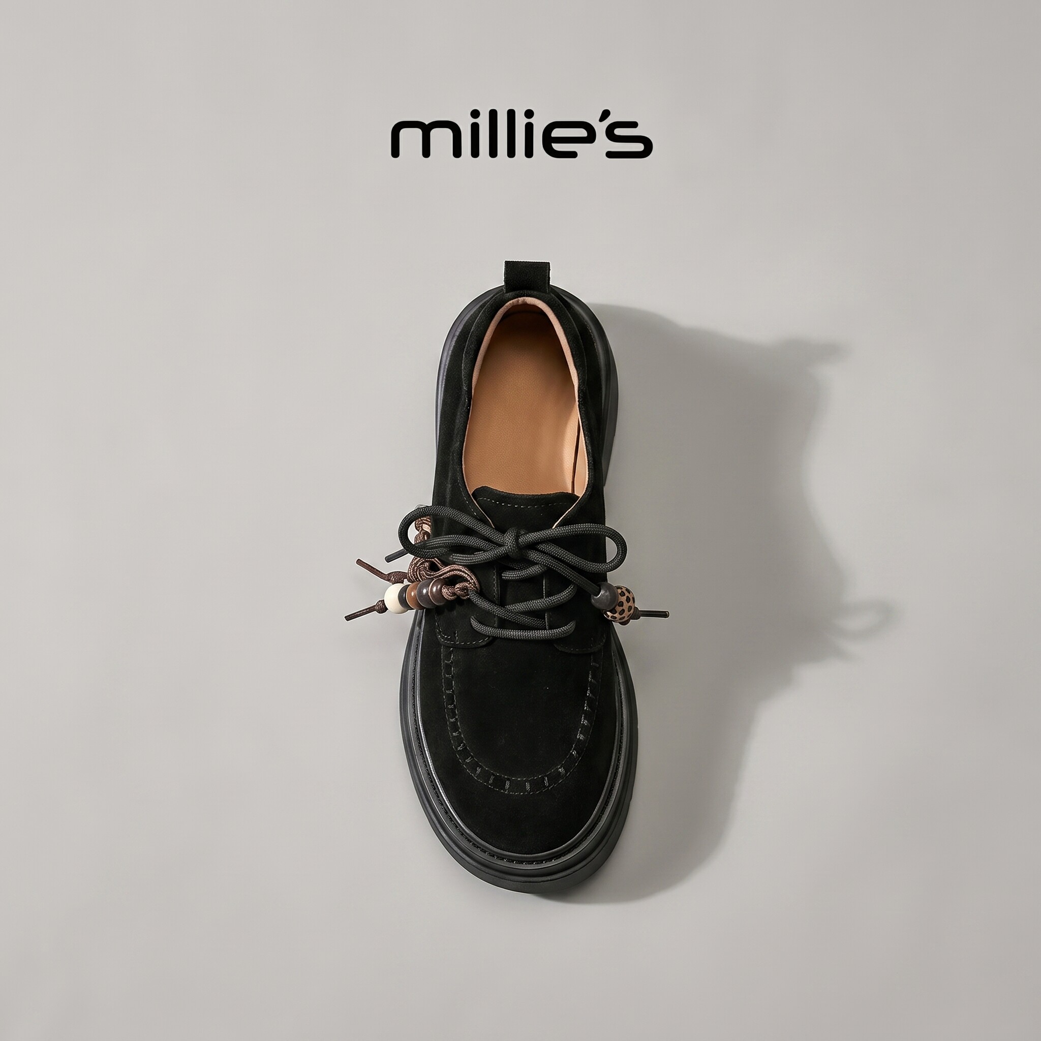 MILLIE'S/妙丽真皮德训鞋