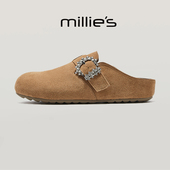 春季 休闲软木勃肯鞋 圆头平底复古流行柔软简约时尚 millies妙丽