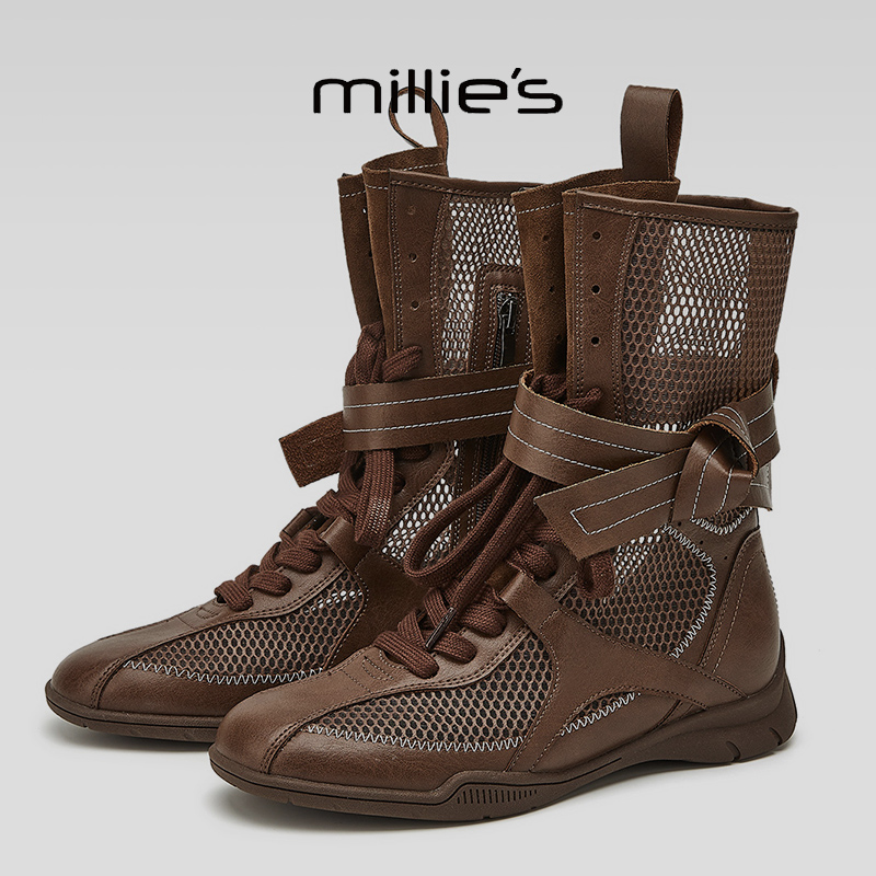 MILLIE'S/妙丽真皮厚底凉鞋女