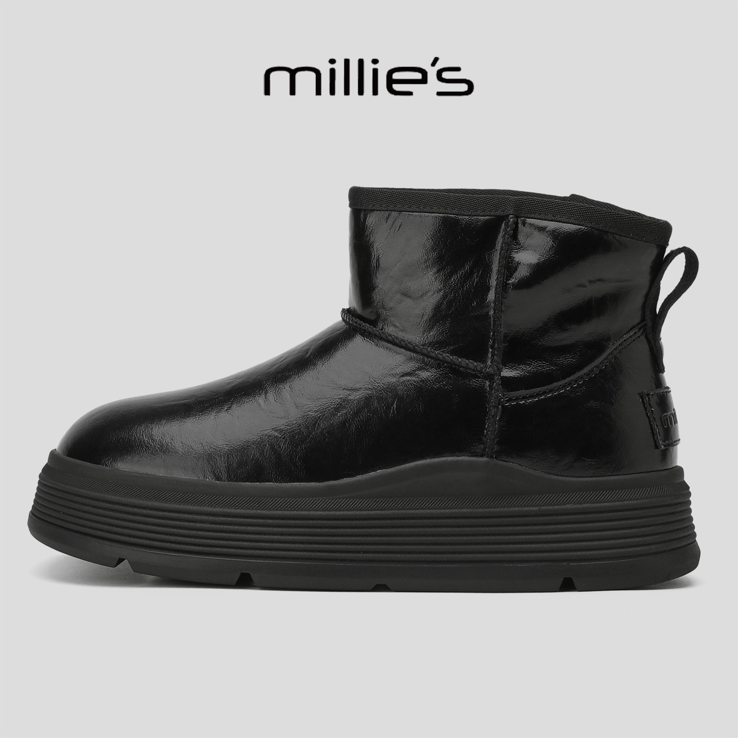 MILLIE'S/妙丽2026新款黑色厚底雪地靴女加绒保暖短靴百搭棉靴,女鞋,西部靴,淘宝优惠券,粉丝福利购,淘宝优惠卷
