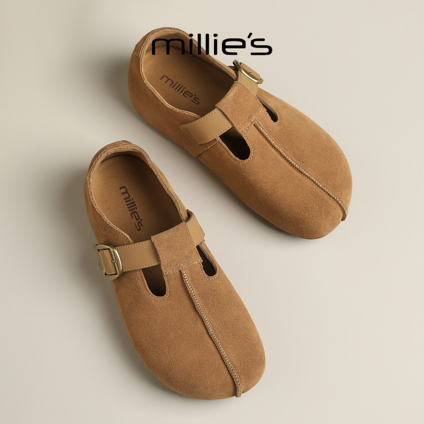 MILLIE'S/妙丽2026新款厚底流行增高休闲鞋女百搭运动浅口单鞋Q