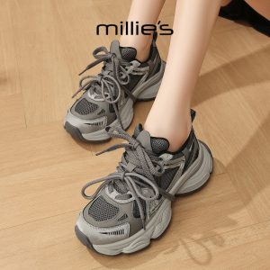 MILLIE'S/妙丽2026新款厚底增高休闲鞋百搭透气运动轻便舒适鞋子